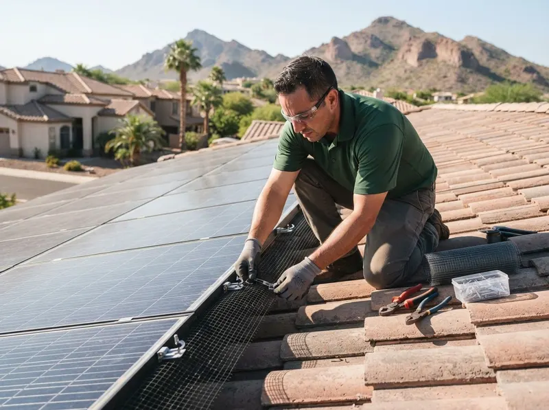 Pigeon and Pest Bird Solar Panel Proofing in Phoenix, AZ